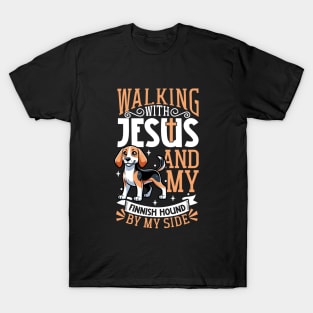 Jesus and dog - Finnish Hound T-Shirt